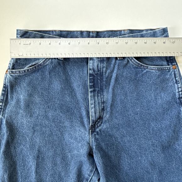 Wrangler 13MWZ Cowboy Cut Jeans Blue Denim Straight Leg 34x36 (Measures 33x35) - Picture 9 of 12